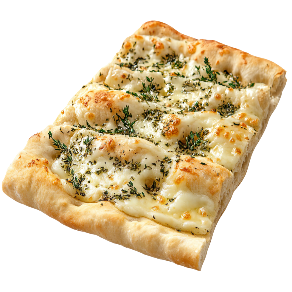 Flatbread Topped with Cheese and Herbs isolated on transparent background png