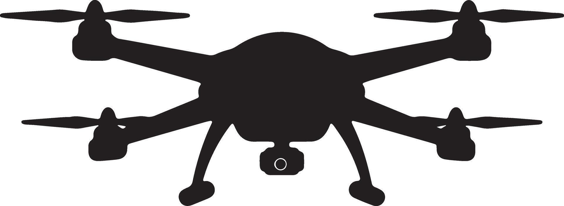 Powerful Black Drone Silhouette Hovering in Dramatic Flight, Aerial Photography Mood - Professional digital artwork with vibrant colors and detailed composition vector