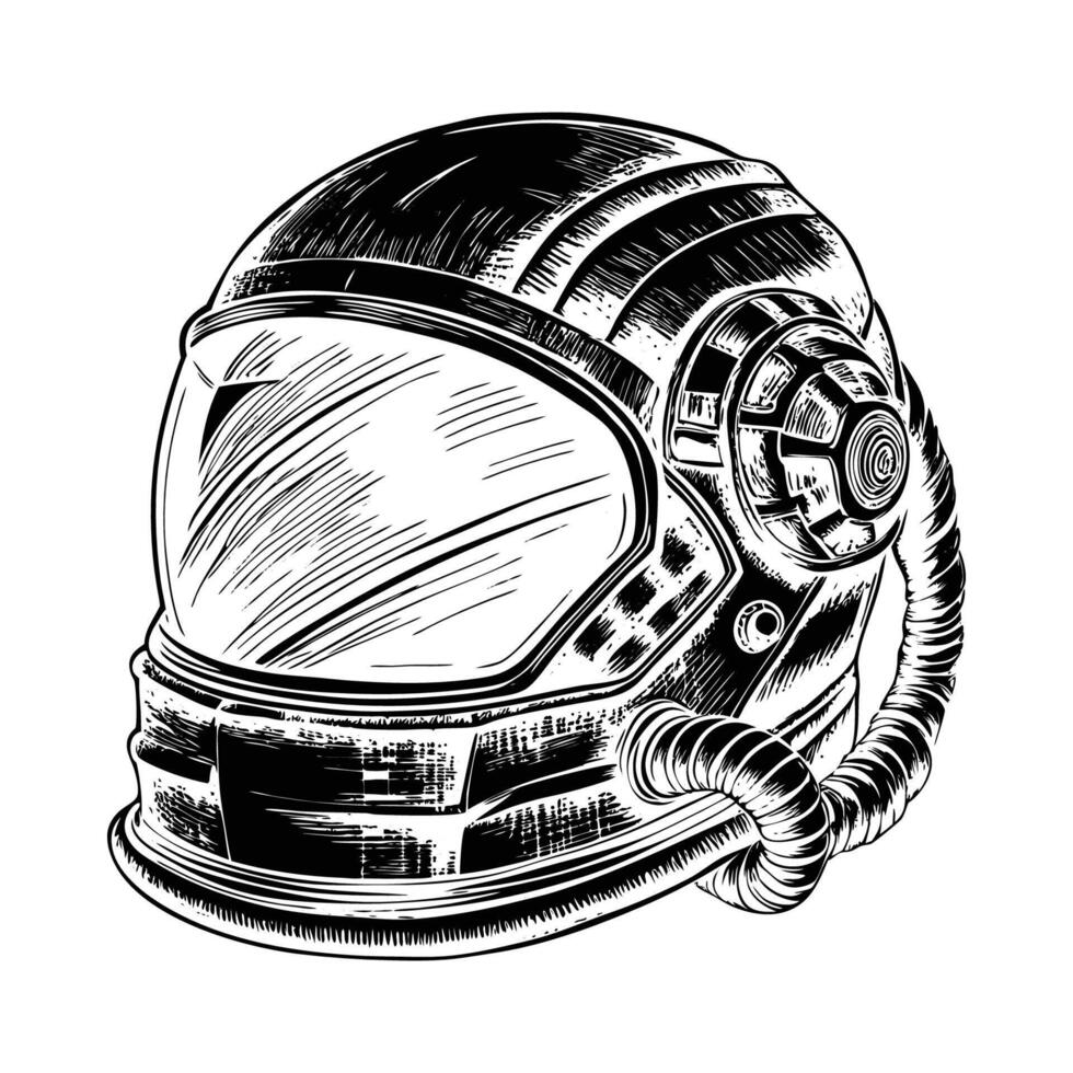 Astronaut helmet silhouette vector