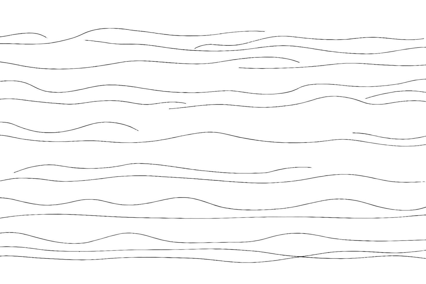 Minimalist seamless wavy line pattern in black on a white background. Ideal for digital art, web design, packaging, fabric prints, and backgrounds. Hand-drawn, abstract, and versatile texture. vector