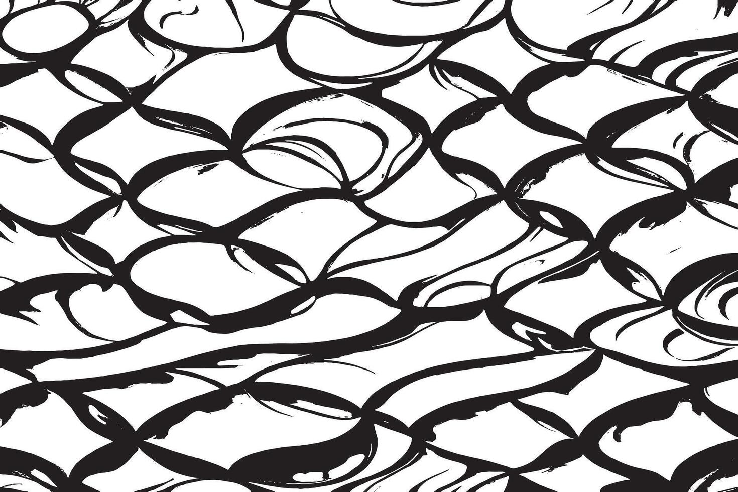Explore this bold abstract pattern made of flowing black ink brush strokes. Ideal for wallpapers, textiles, posters, digital art, and background designs with an expressive, modern aesthetic. vector