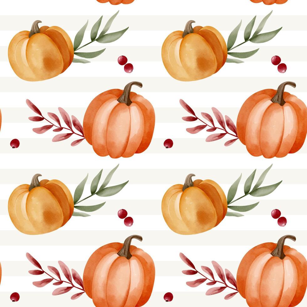 Pumpkin and leaf decorative pattern vector