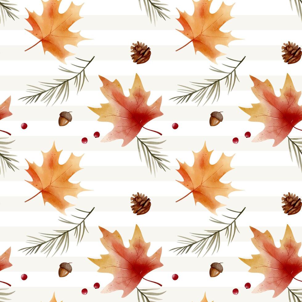 autumn leaves and pinecones design vector