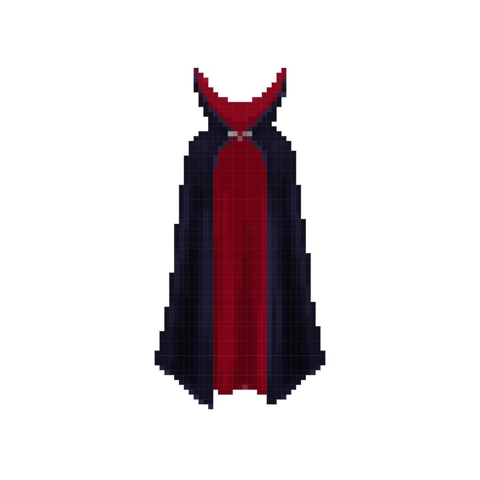 Mosaic pixel art of a superhero cape in bold red and dark blue tones vector