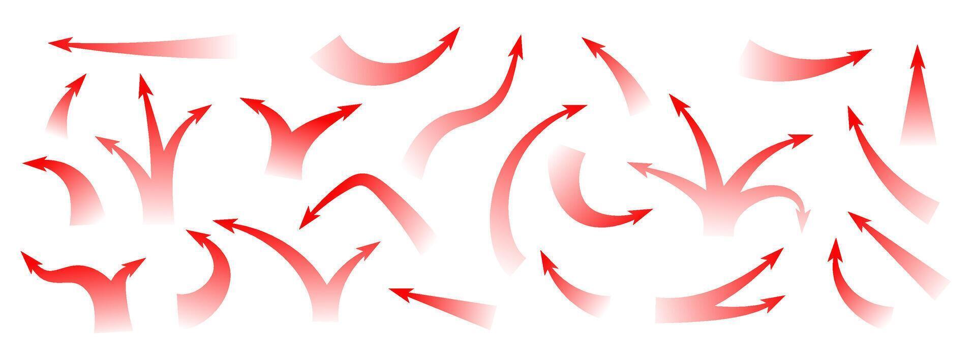 Curved and straight war arrows for combat strategy and dynamic movement representation vector