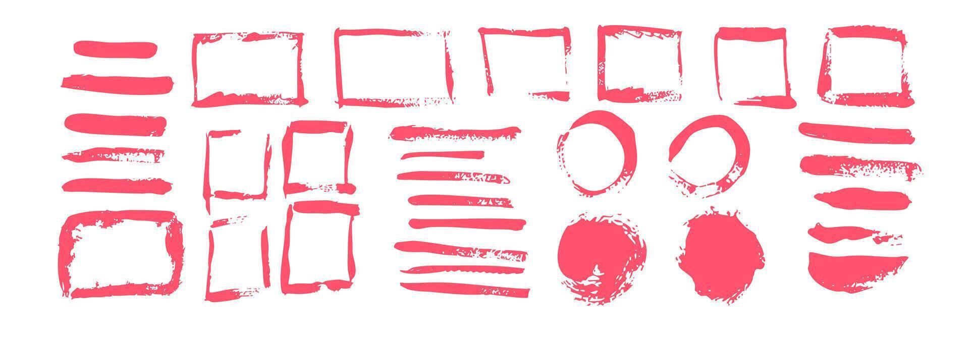 Creative hand-drawn shapes with arrows frames doodles for annotation and decoration vector