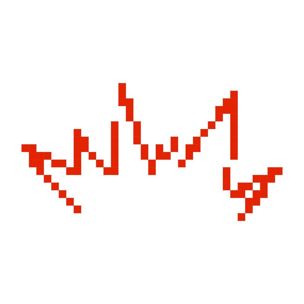 Mosaic pixel red crown icon with bold symmetrical design vector