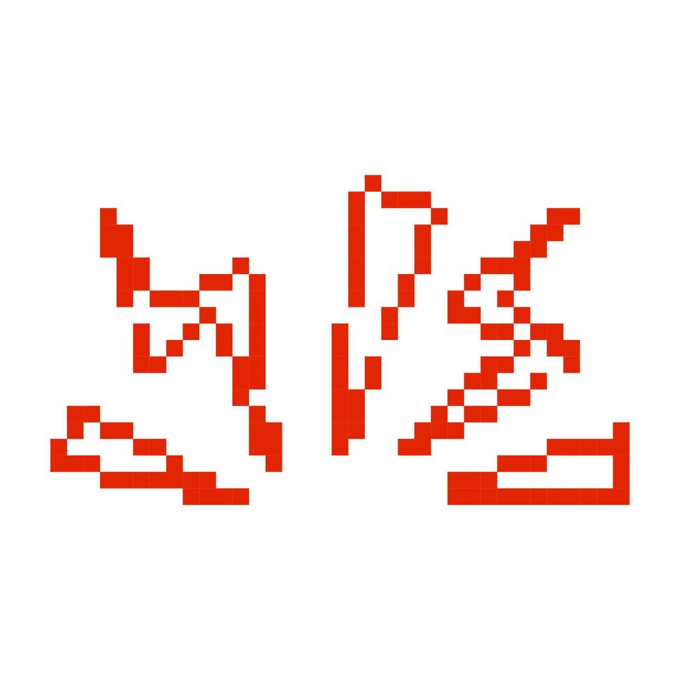 Mosaic pixel art icon of red pixelated crown in retro style design vector