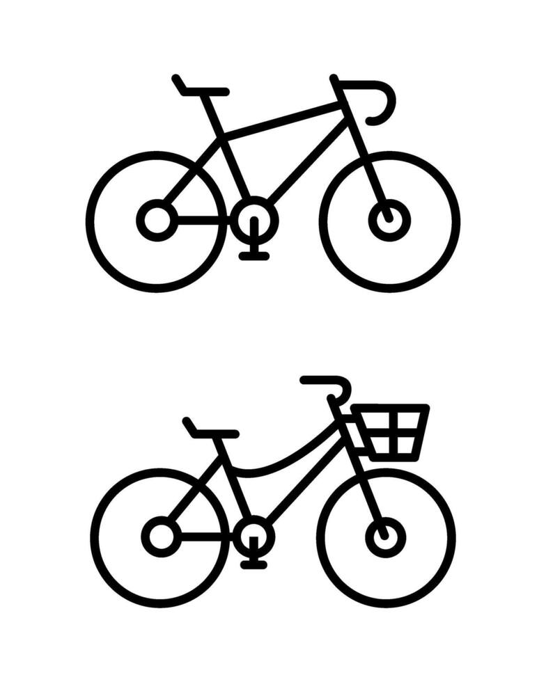 simple line art bicycle icon illustration vector