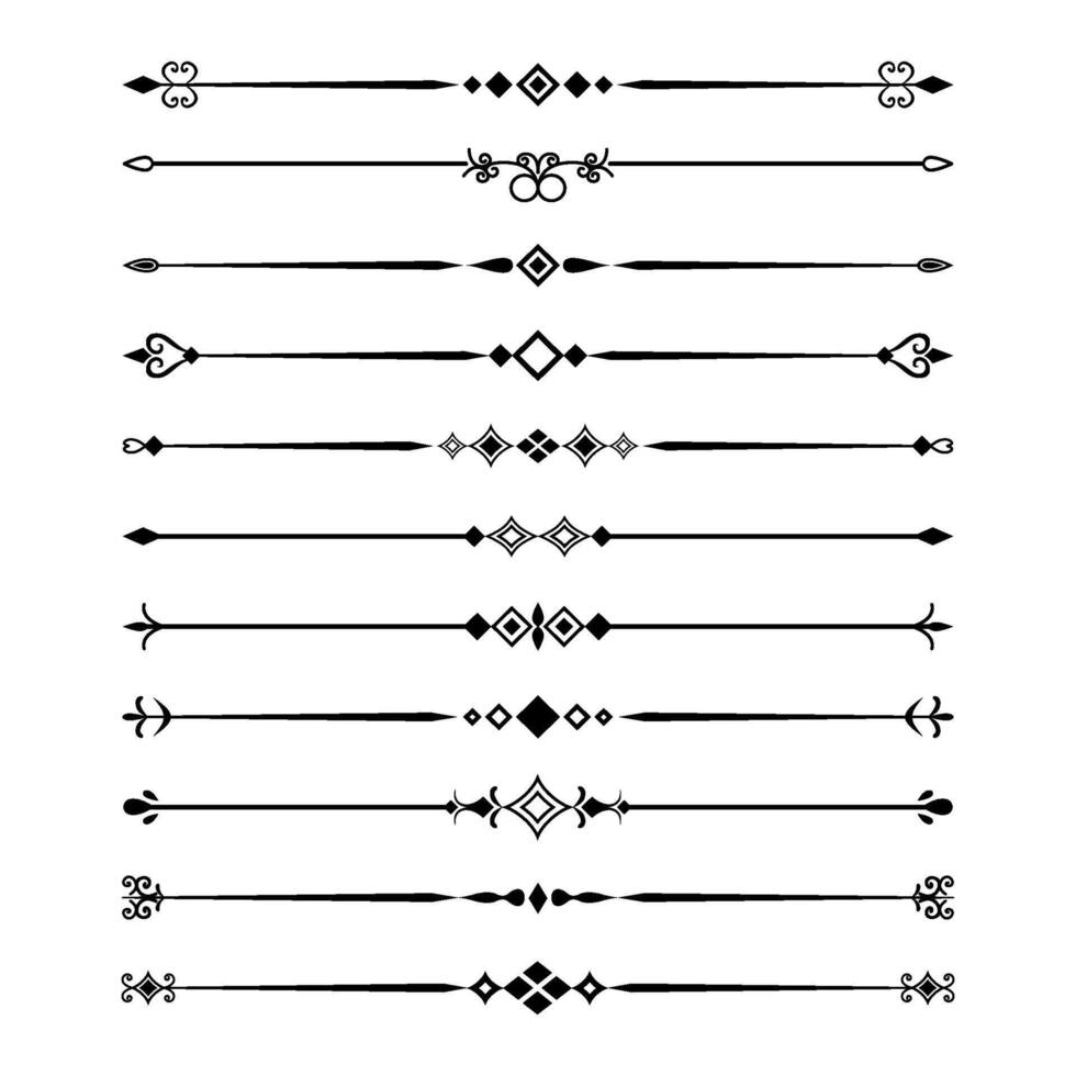 decorative dividers and ornamental lines vector