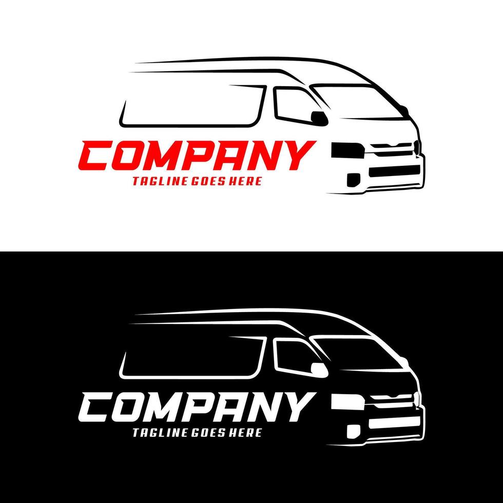 van minivan car logo for a company illustration vector