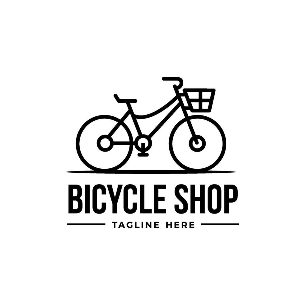 bicycle shop logo with basket vector