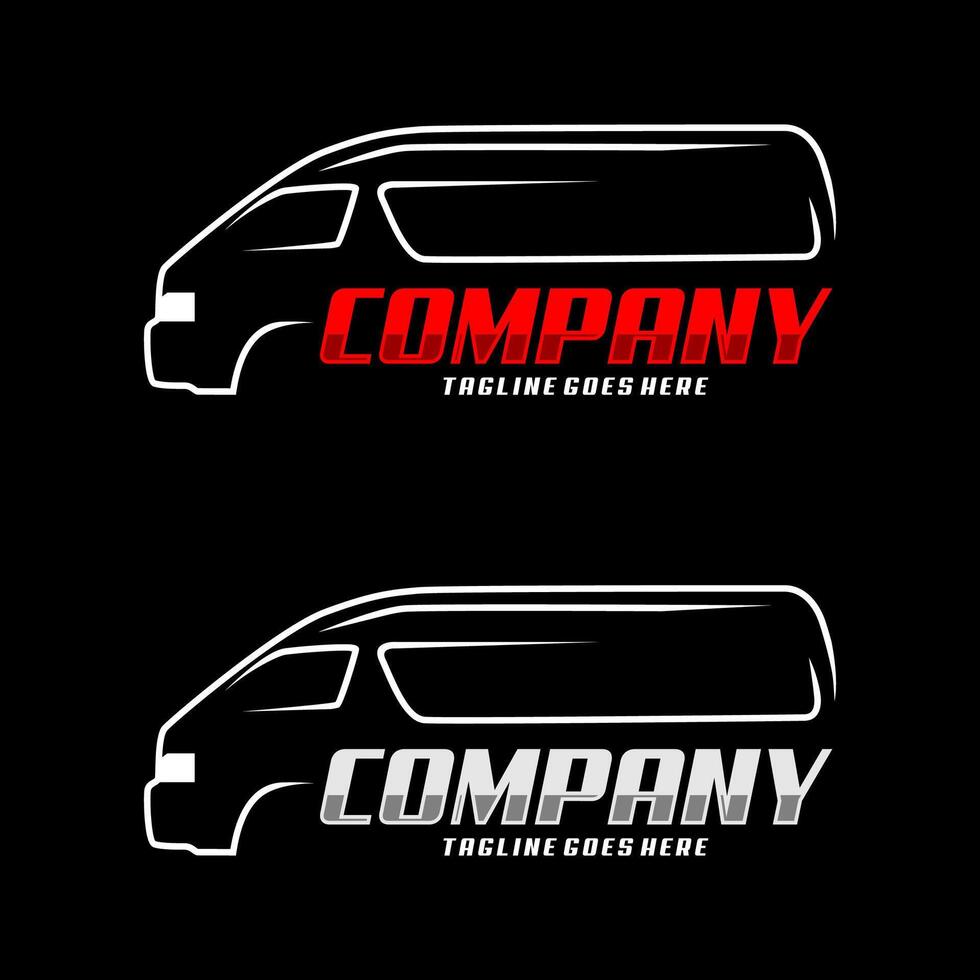 minivan van car abstract design logo illustration vector