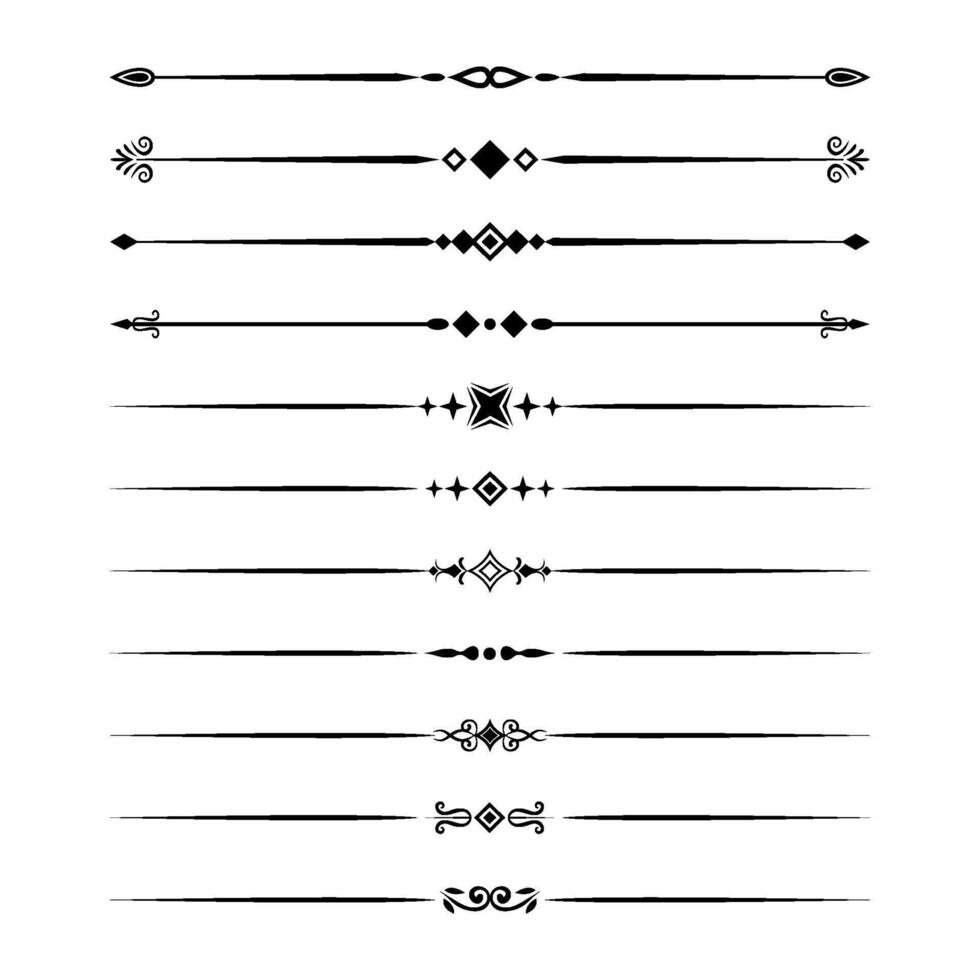decorative lines and text dividers collection vector