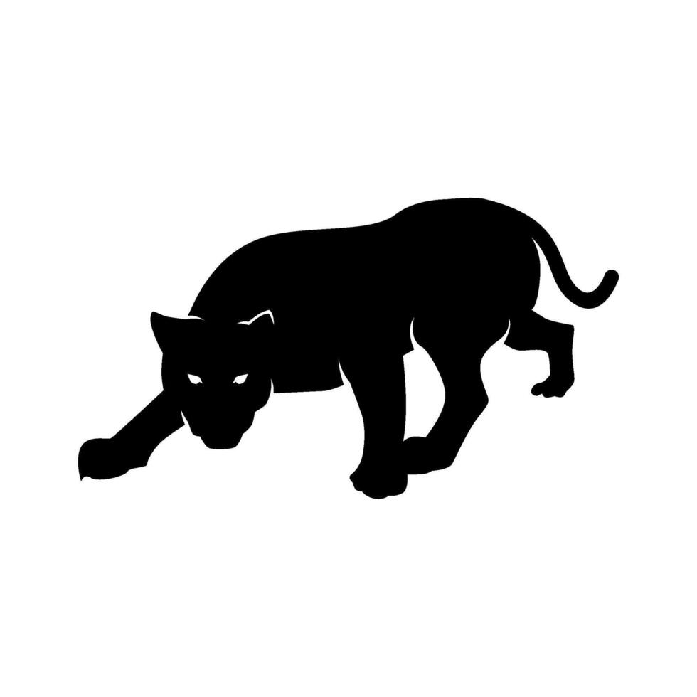 black panther silhouette logo design vector