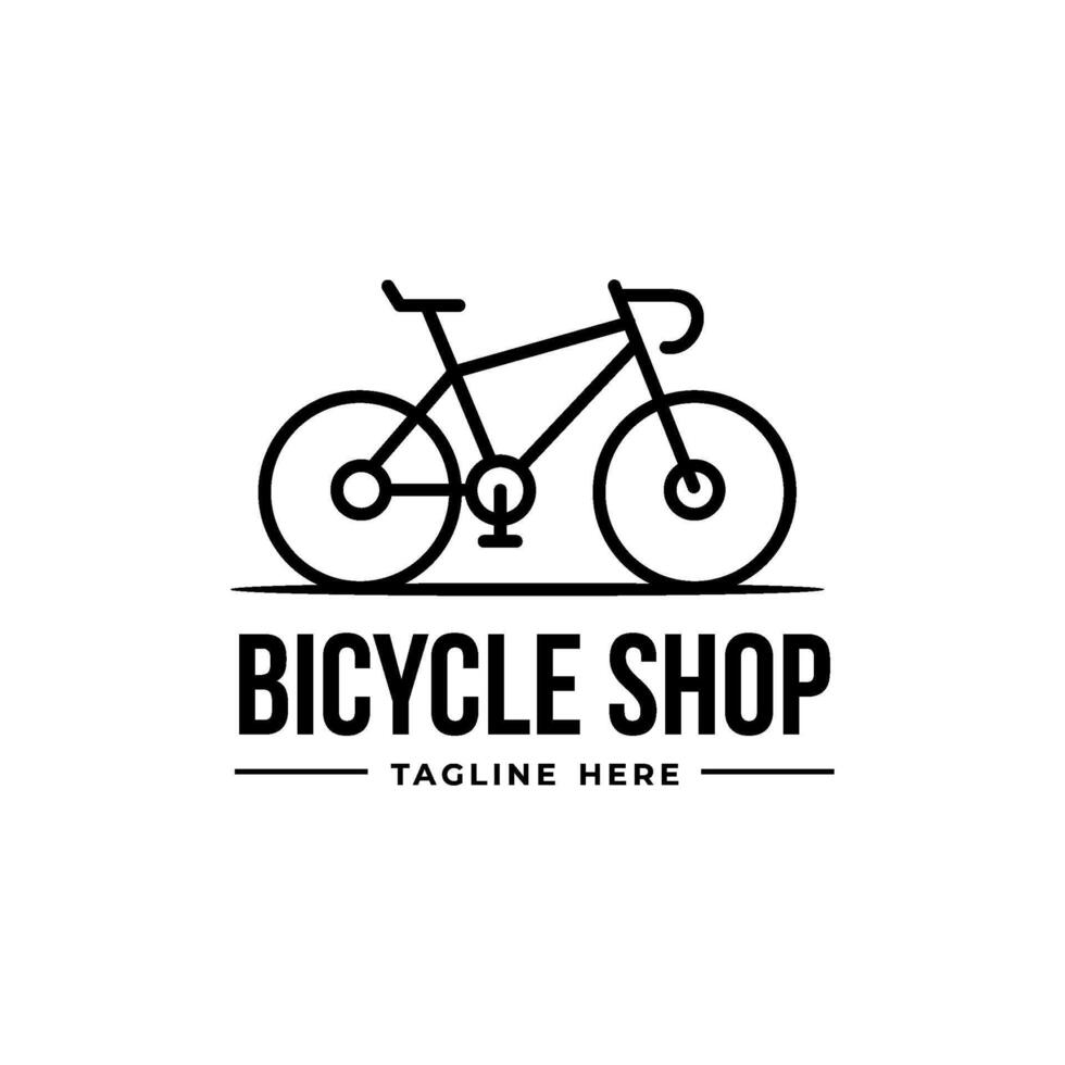 line art bicycle logo for a shop vector