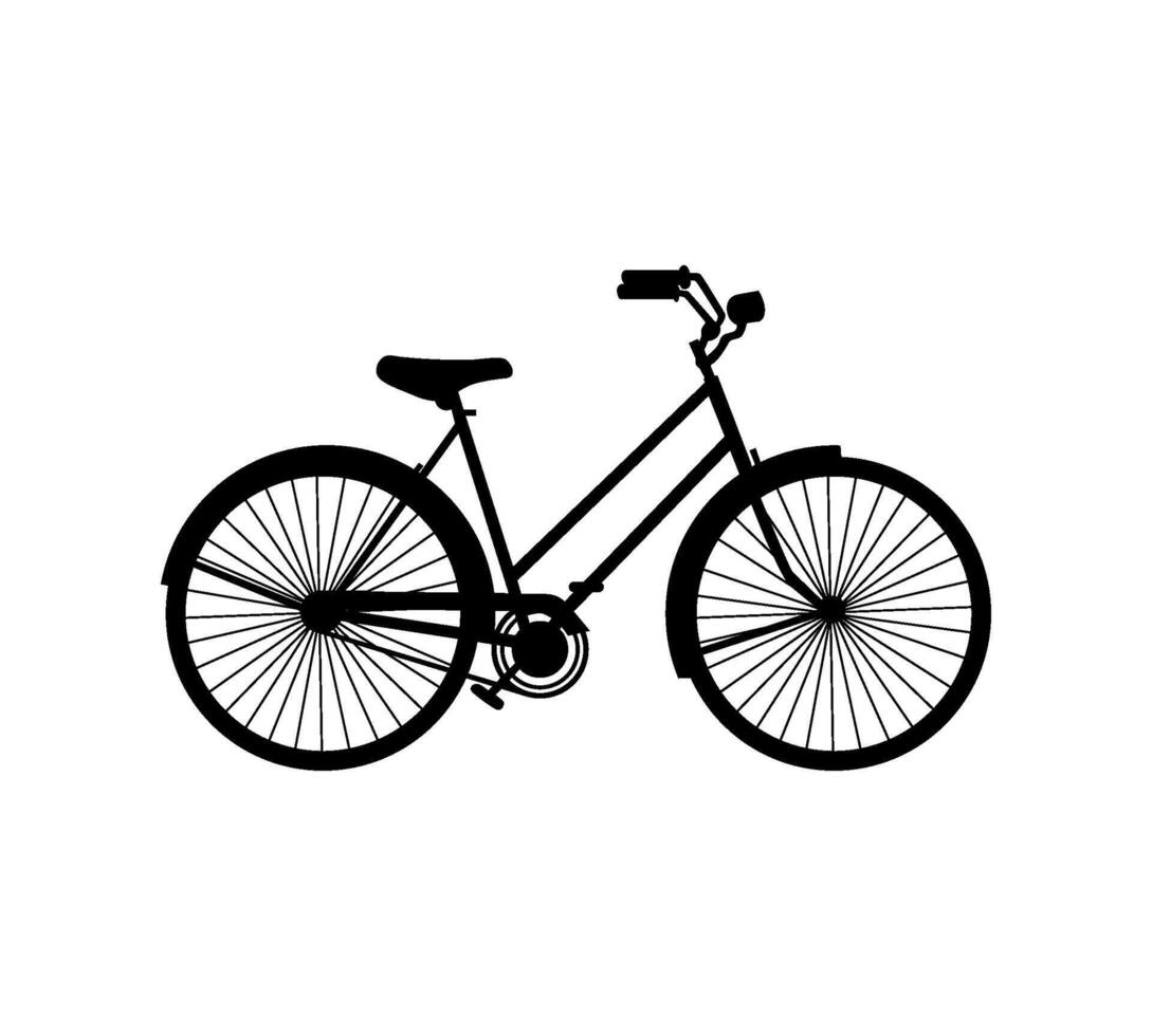 classic bicycle silhouette side view design vector