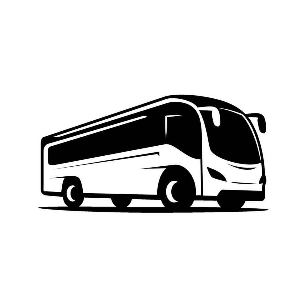black and white modern bus icon illustration vector