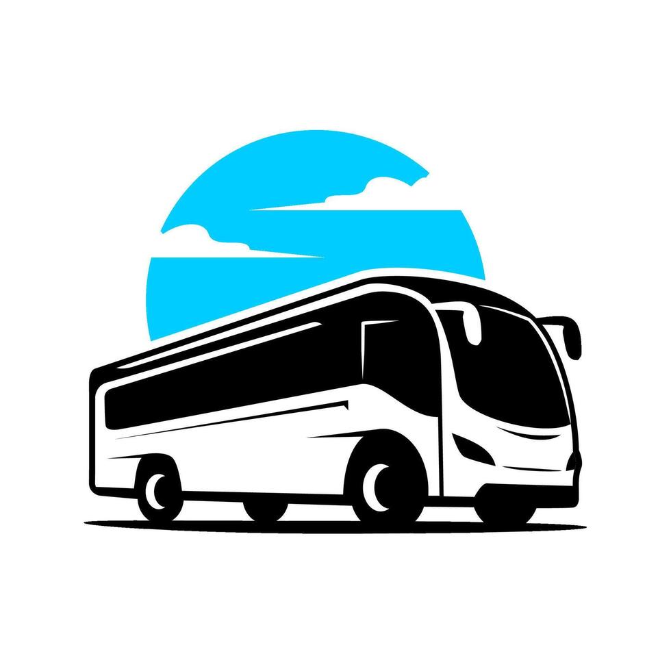 modern bus silhouette logo abstract icon vector
