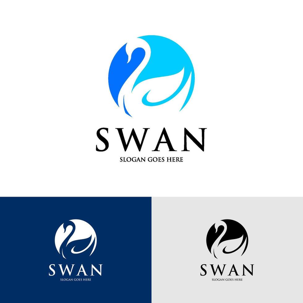 elegant swan logo design vector