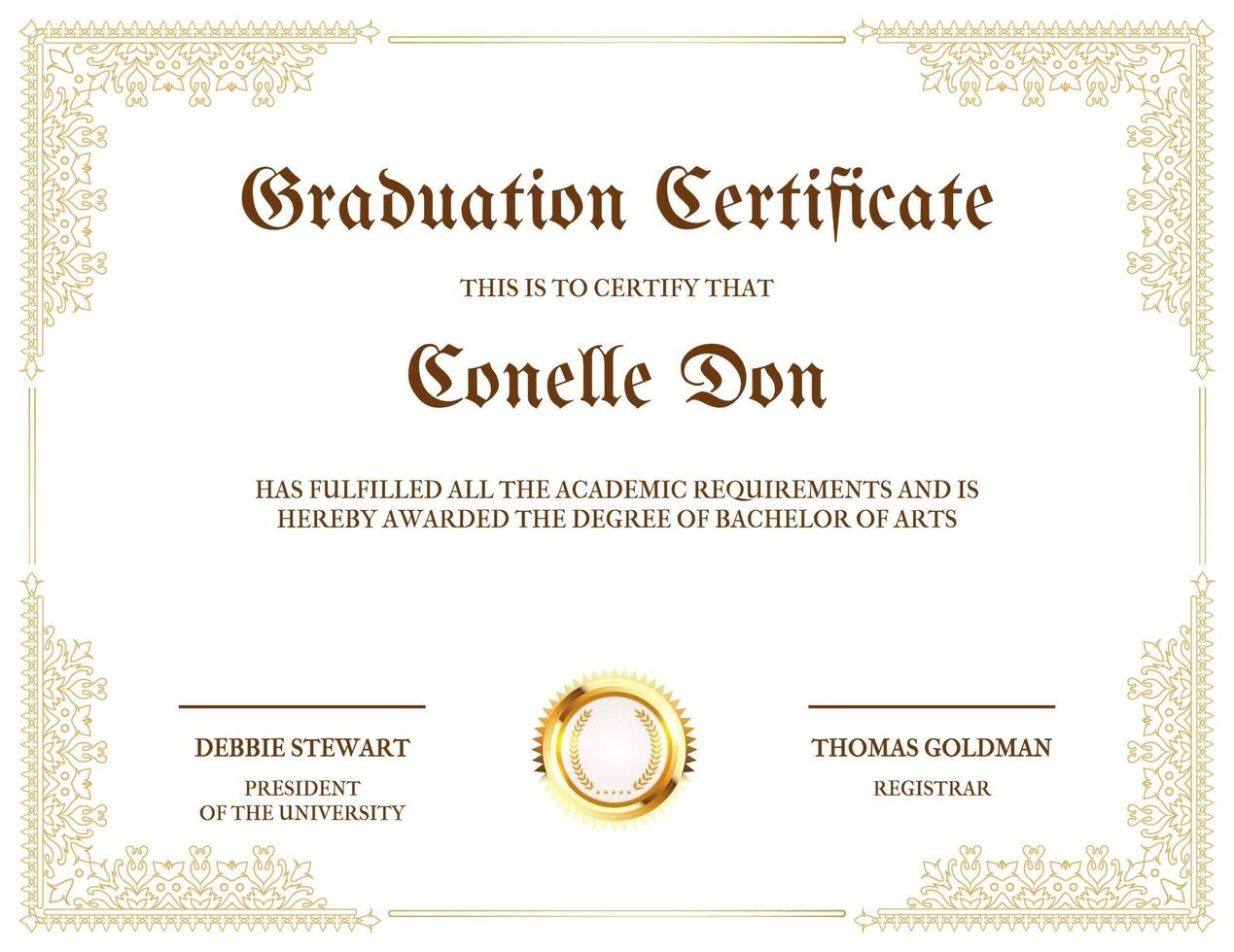 White Gold University Certificate template