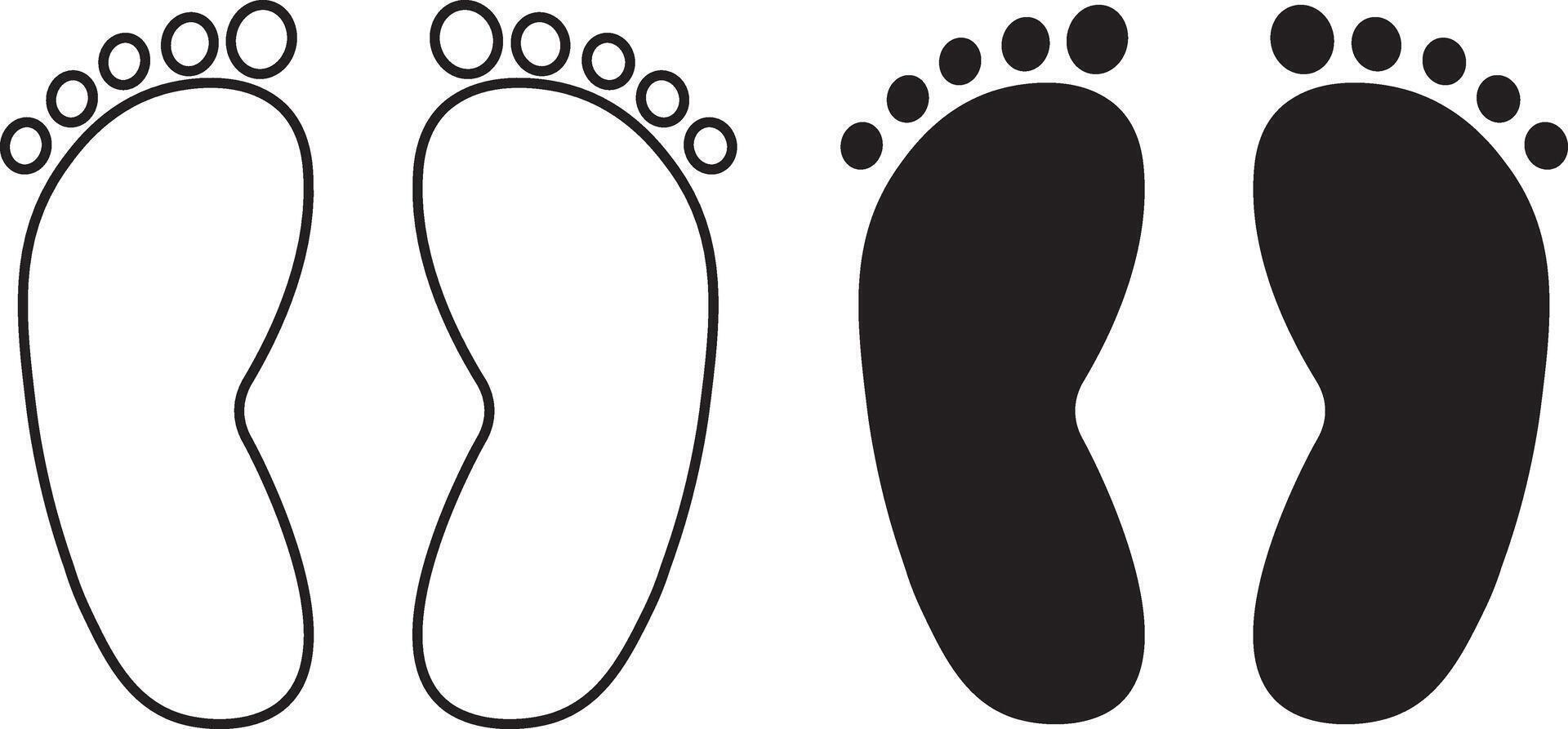 Set of different human icons. footprints icon illustration vector