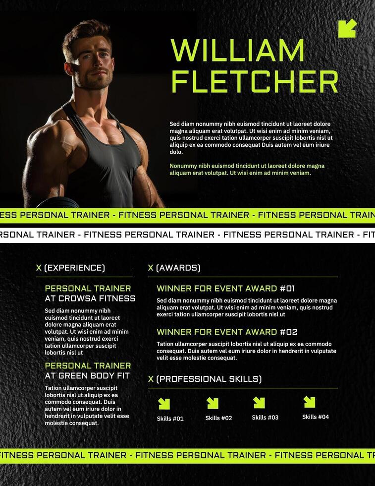 Black Fitness Personal Trainer Resume Template