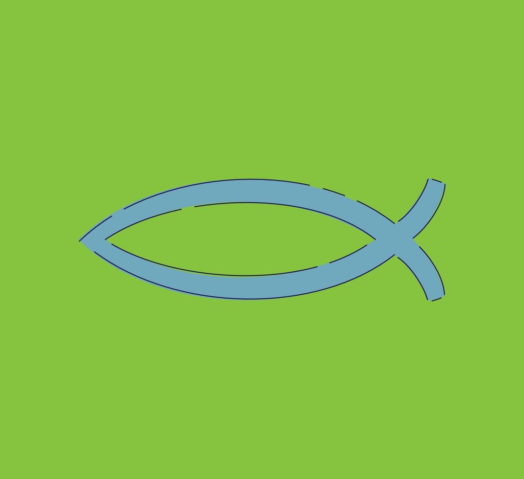 A Stylized Fish Symbol Against a Bright Green Background Creating a Striking Visual vector