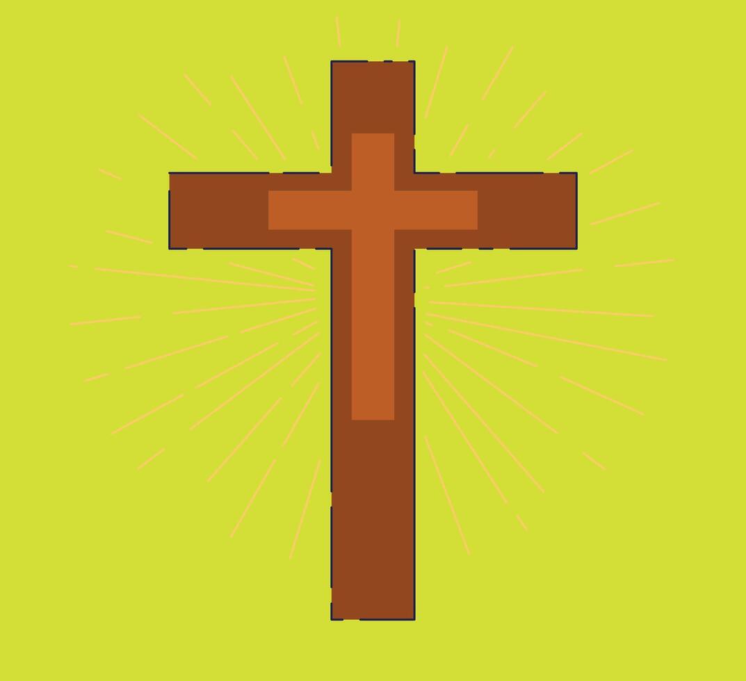 A Beautiful Symbolic Cross Set Against a Bright and Inviting Background of Color vector