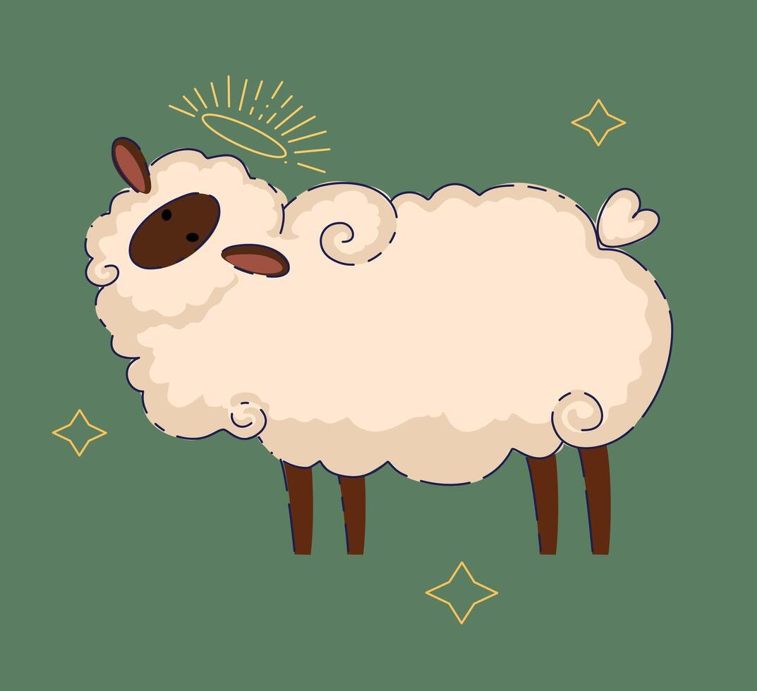 Cartoon sheep with a halo vector