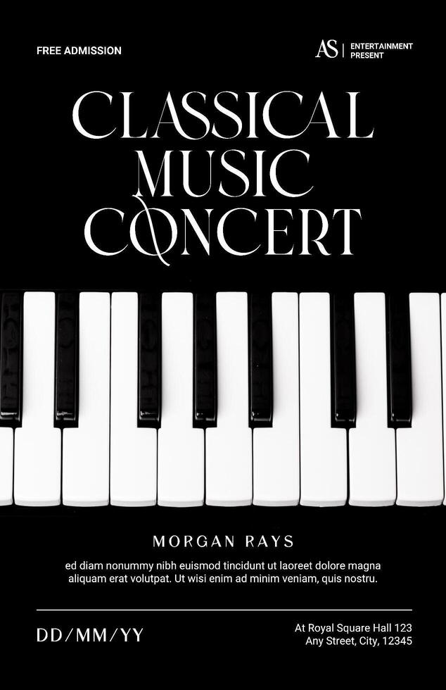 Black Classical Music Concert Poster Template