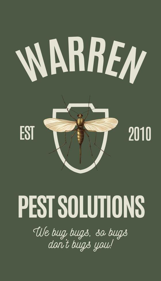 pest control service vertical business card template