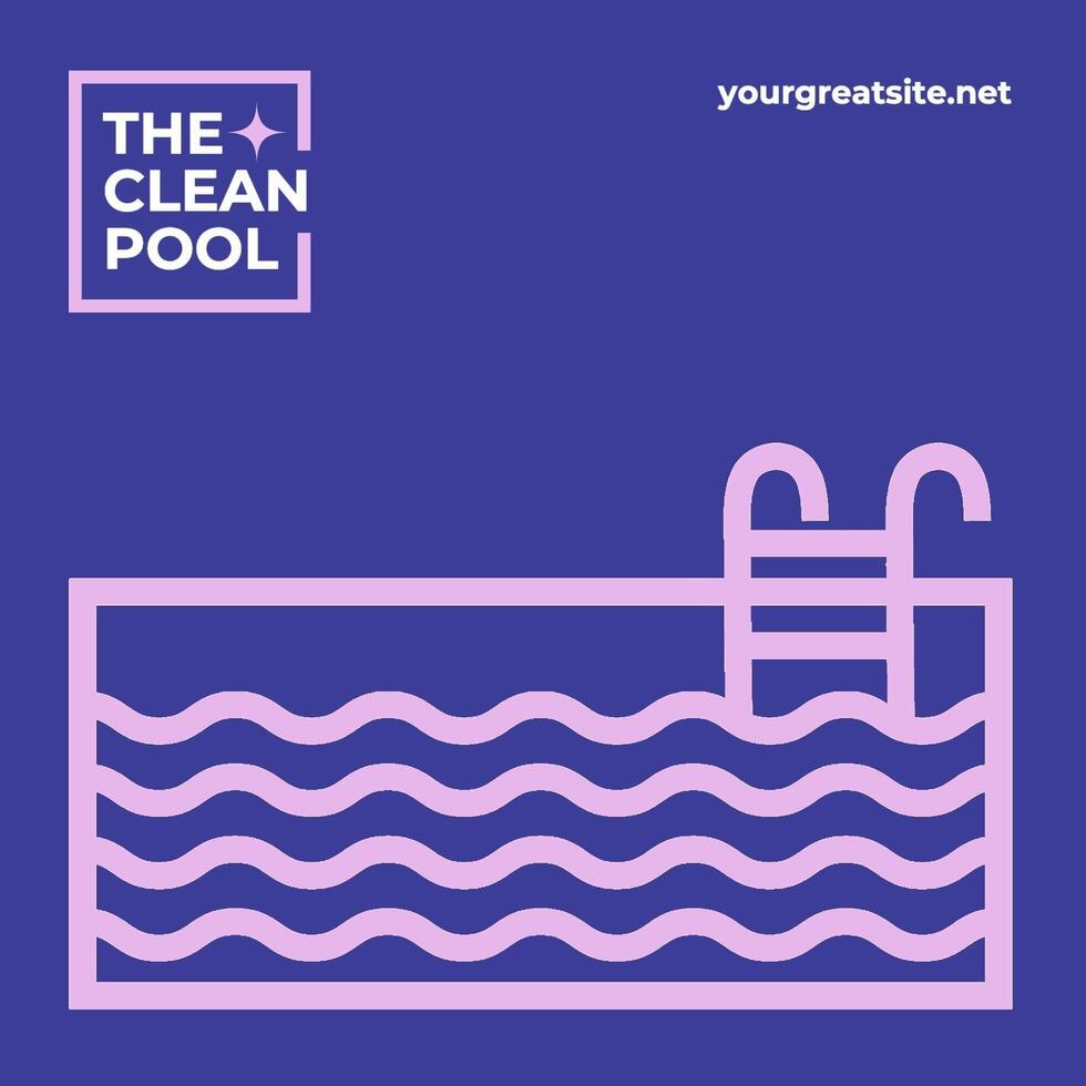 Pool Cleaner Business Cards Square Version Template