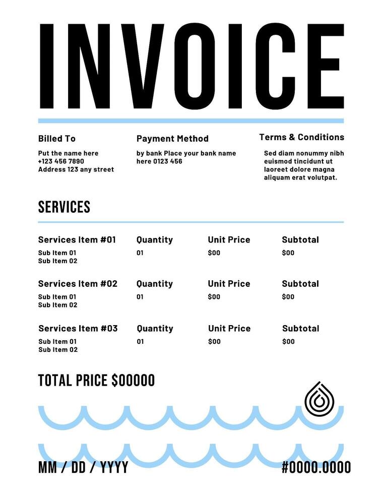 White Pool Cleaner Invoice Template