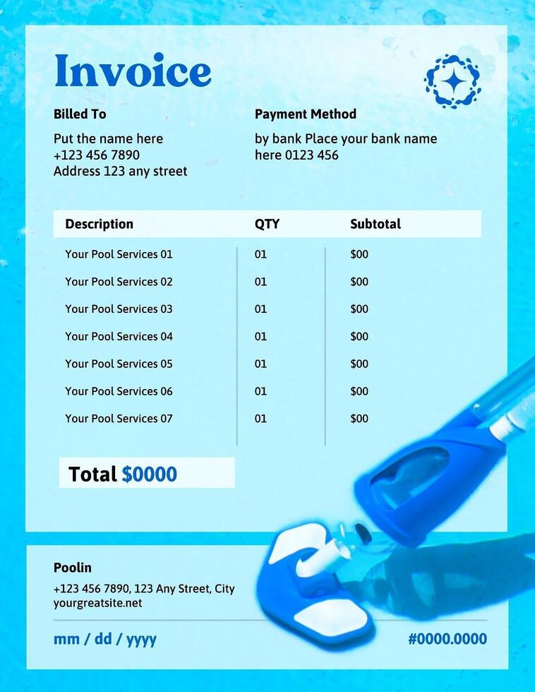 Pool Cleaner Invoice Template