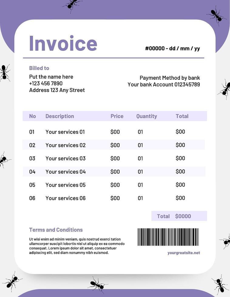 Pest Control Invoice Template