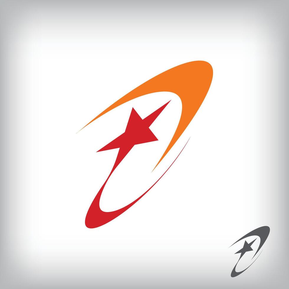 Best star rotation logo. Unique design identity. Geometric success flat logo template. vector