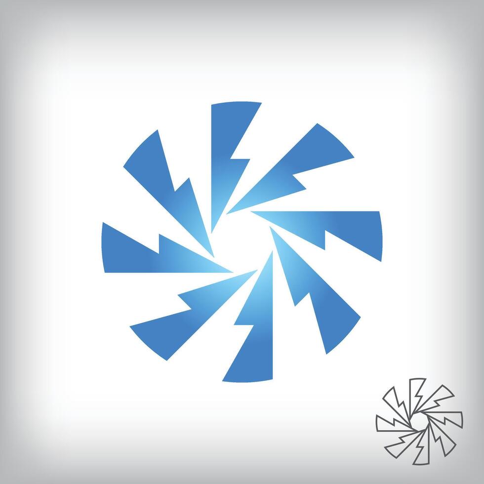Circular lightning energy logo. Unique design identity. Geometric technology flat logo template. vector