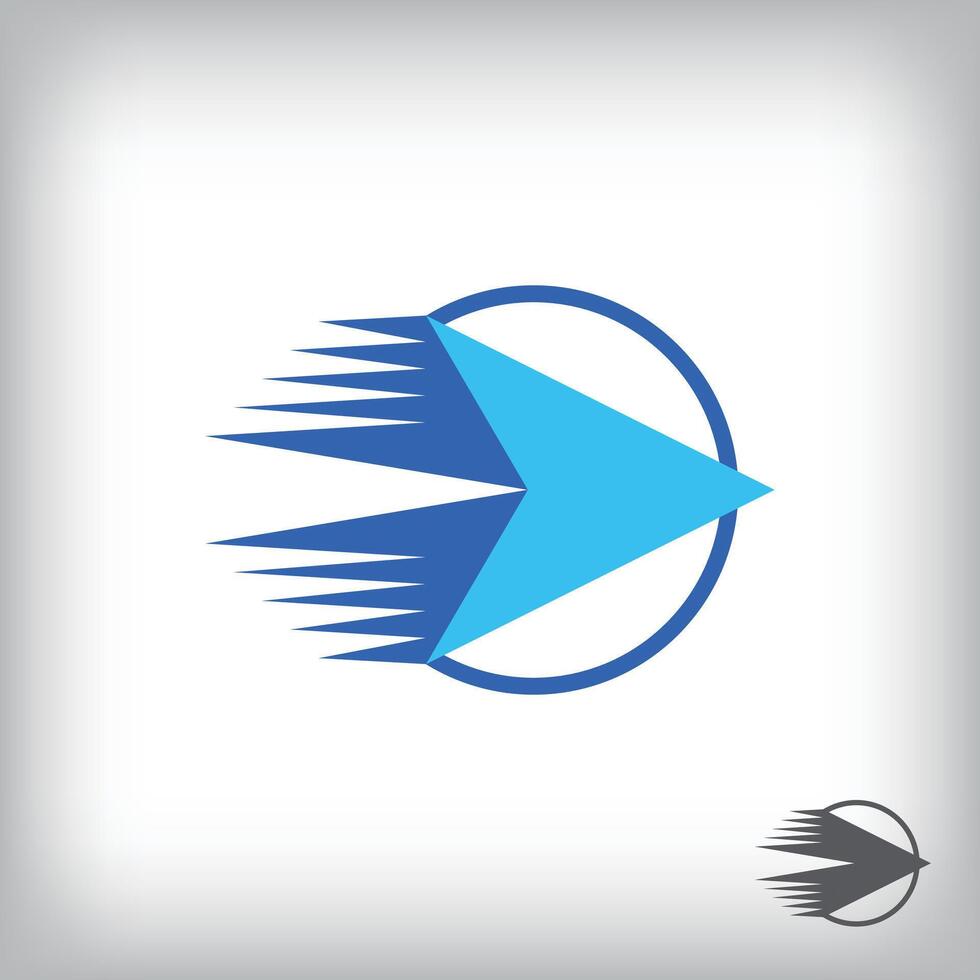 Forward play sign logo. Unique design identity. Geometric technology flat logo template. vector