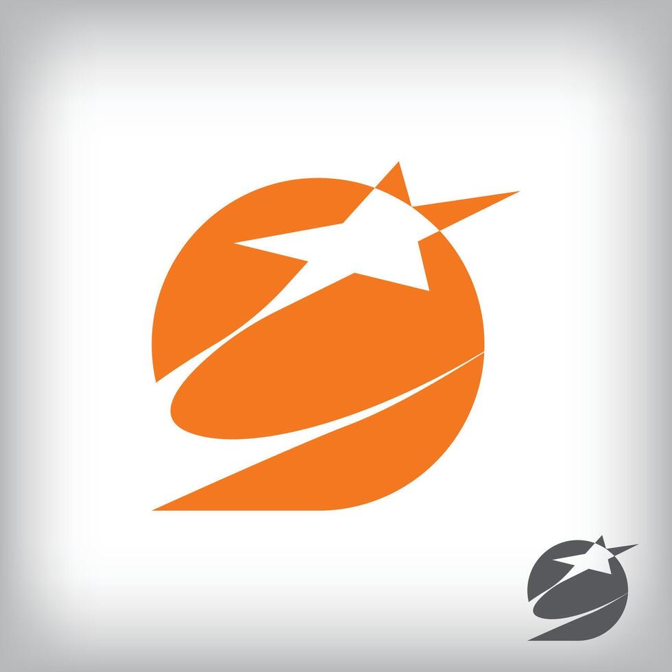 Speech bubble shooting star logo. Unique design identity. Geometric flat logo template. vector