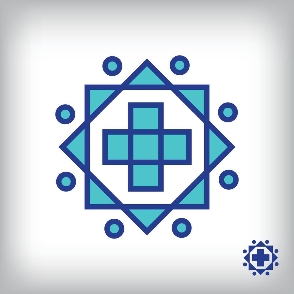 Teamwork linear plus logo. Unique design identity. Traditional line logo template. vector