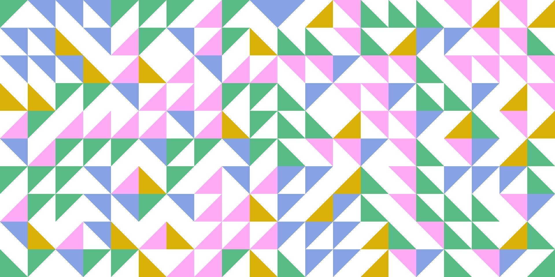 Retro geometric seamless pattern, abstract triangle shapes art. Trendy bauhaus background. Flat design. vector