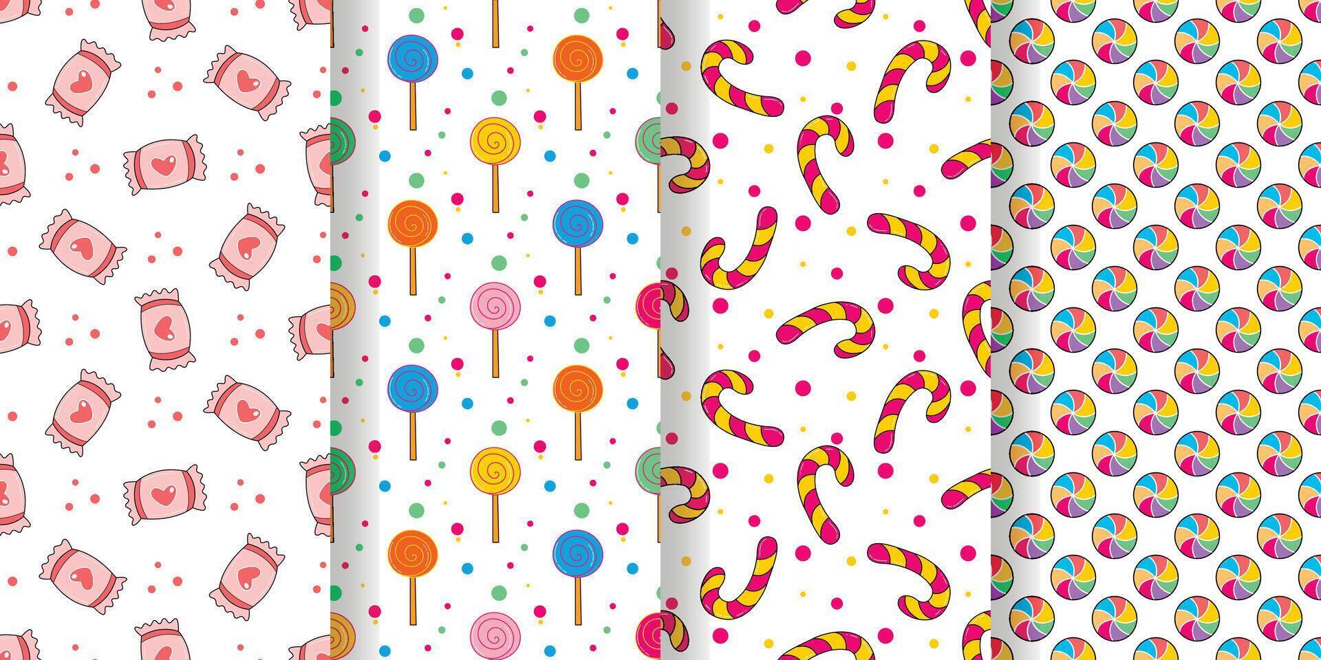 Colorful candy patterns for designs vector