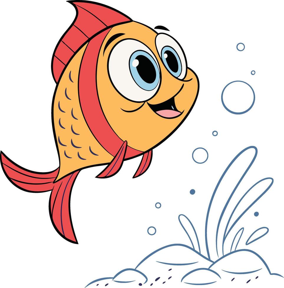 Cartoon Fish Jumping out of Water vector