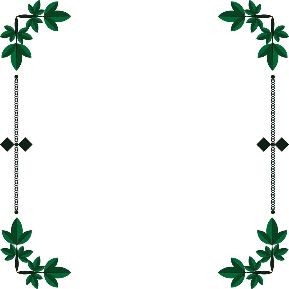 Elegant Green Leaf Frame for Invitations and Certificates vector
