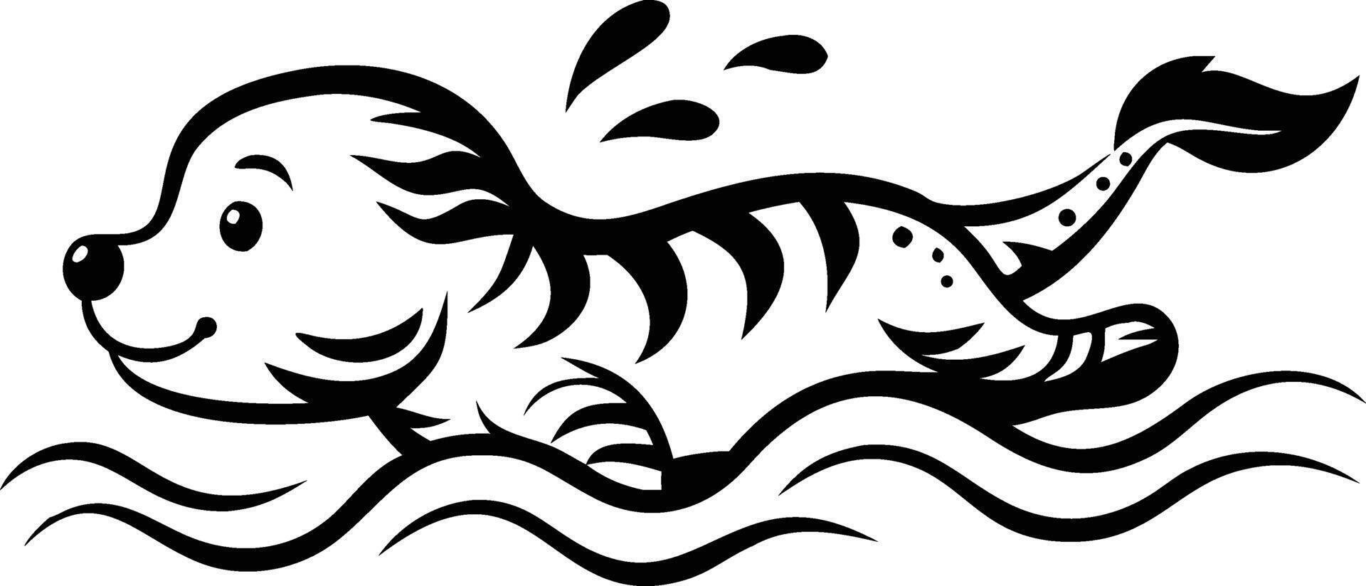 Swimming Dog Cartoon vector