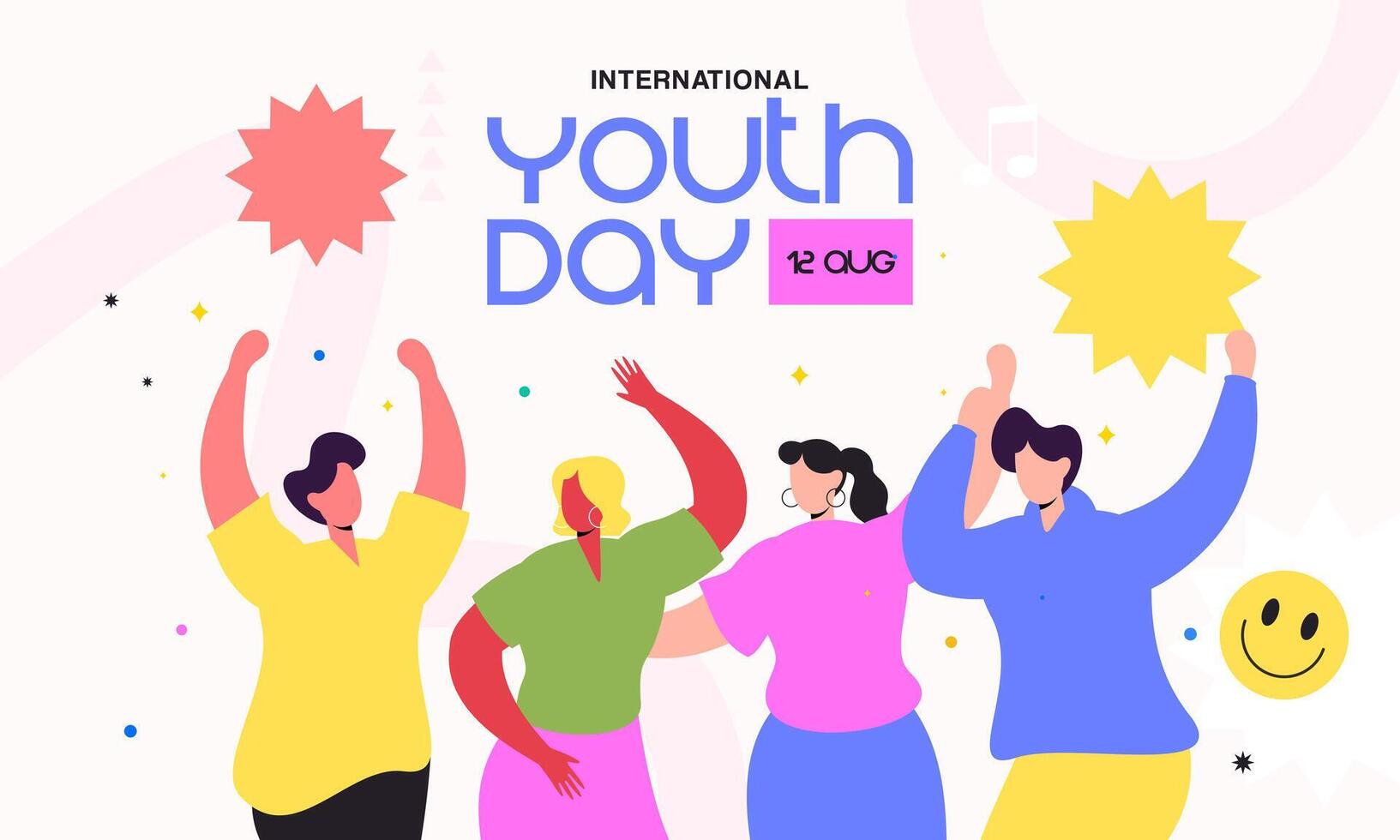 Colorful illustration of youth day celebration vector