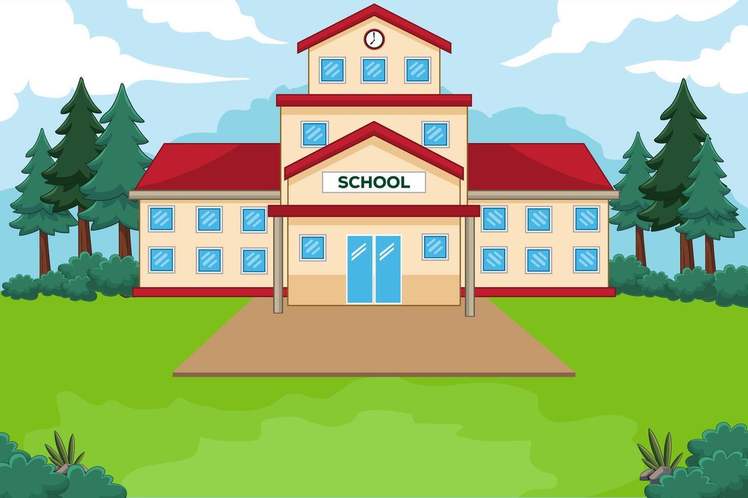 Illustration of a school building vector