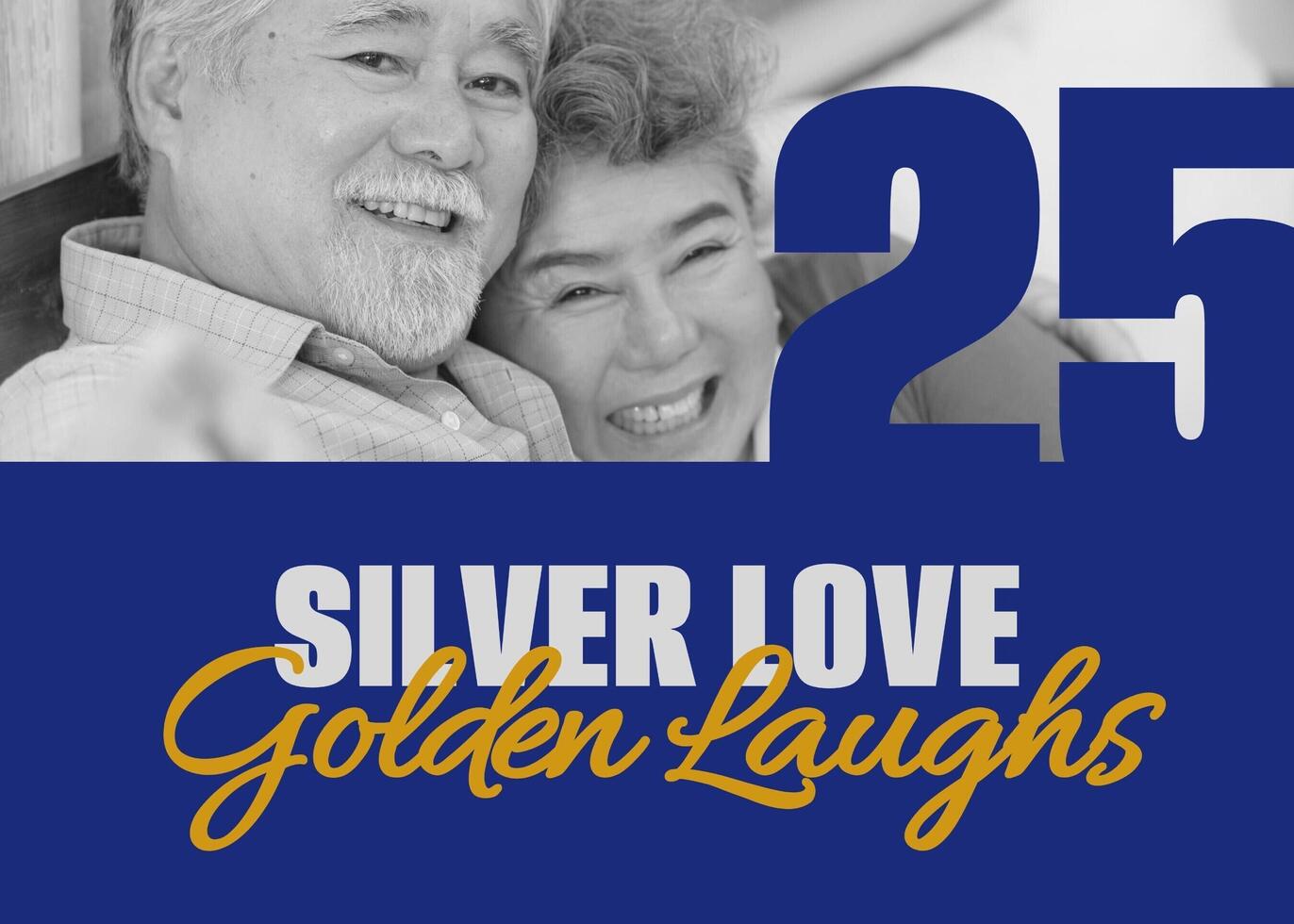 Married Couple 25 Years Anniversary Greeting Card template