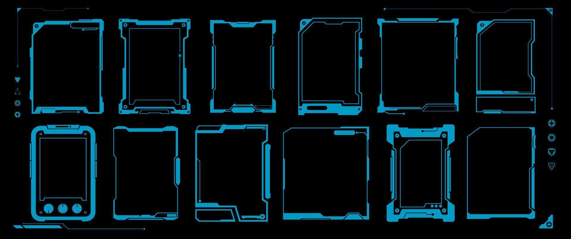 Cyber Interface graphic elements design vector